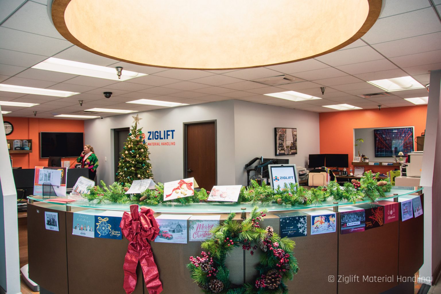 Ziglift Material Handling Offices Throws Employee Potluck Ugly Sweater 