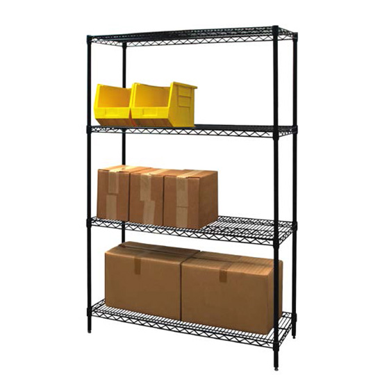 Black Powder Coated Wire Shelving